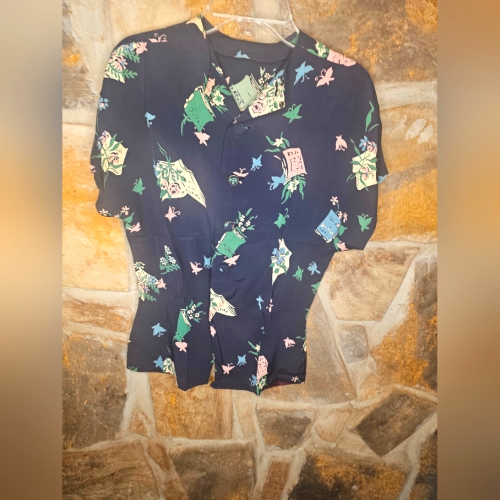 1940's Martha weathered handmade blouse